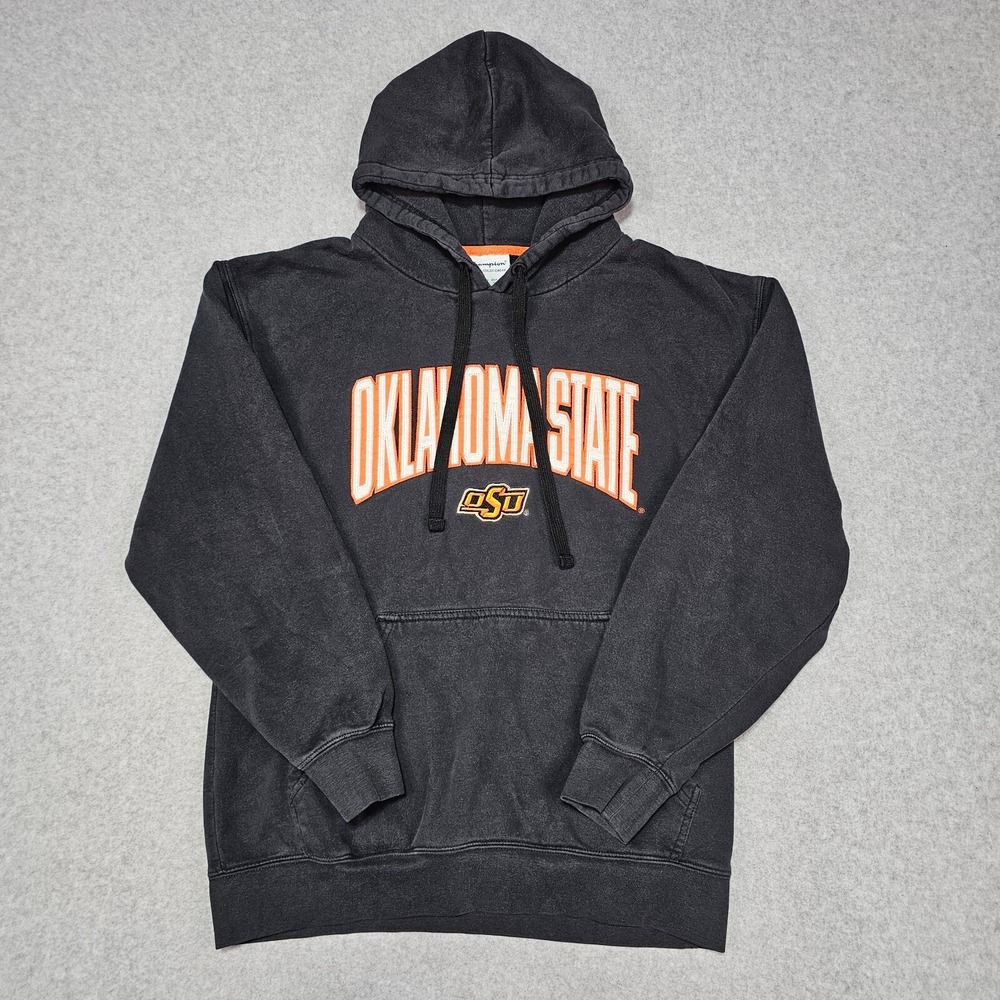 Oklahoma State Cowboys Hoodie Mens Large Black OSU Pullover‎ Champion Stitched